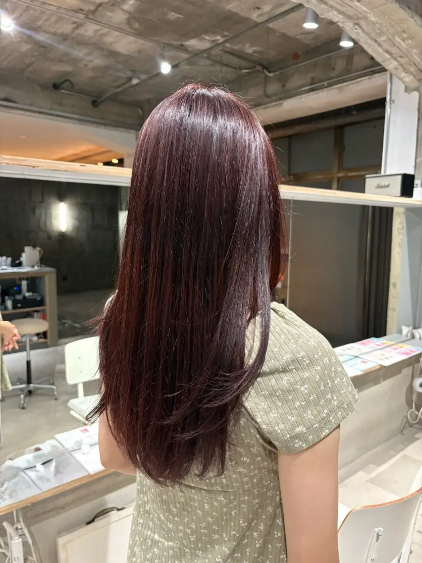 ロング カラー ラベンダーカラー ラベンダーピンク ピンクカラー 髪質改善 カット ヘアカラー 玉置七海✨ ／透明感／髪質改善のヘアスタイル