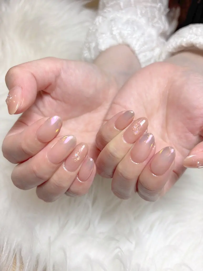 ネイル オーロラネイル グラデーション ハンドネイル nail care salon -&-のネイルデザイン