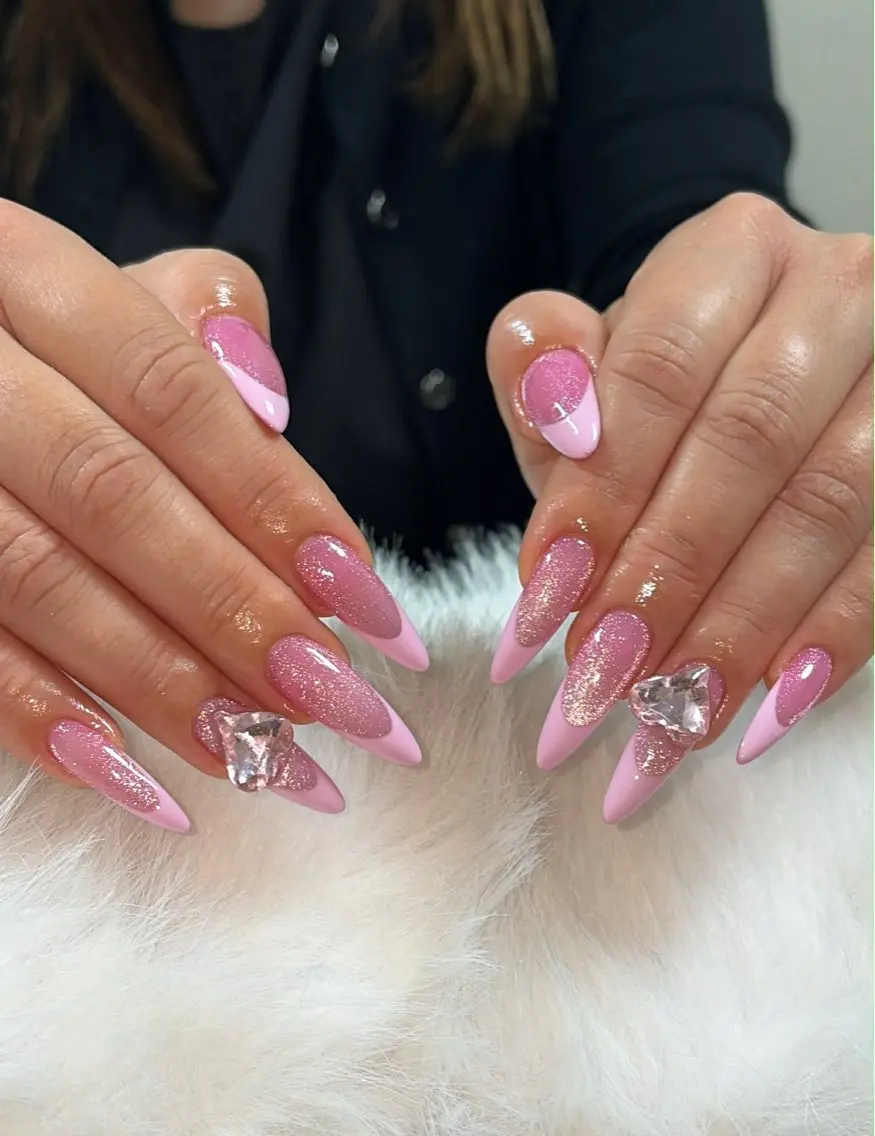 ネイル チークネイル フレンチネイル グラデーション 韓国ネイル マグネットネイル Hana Nailのネイルデザイン