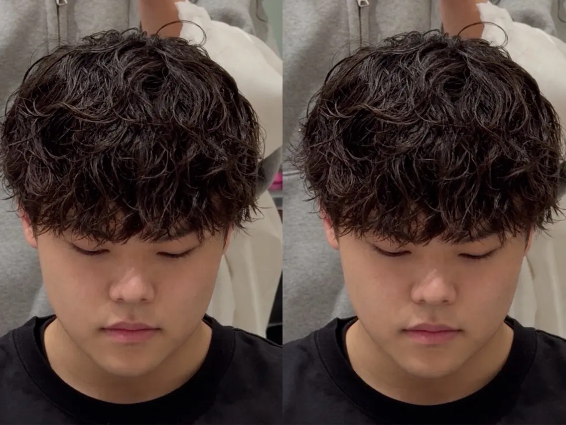 ショート パーマ メンズ メンズパーマ 波巻きパーマ カット パーマ トリートメント 🎸men's🎸 毛流れパーマ/renのヘアスタイル