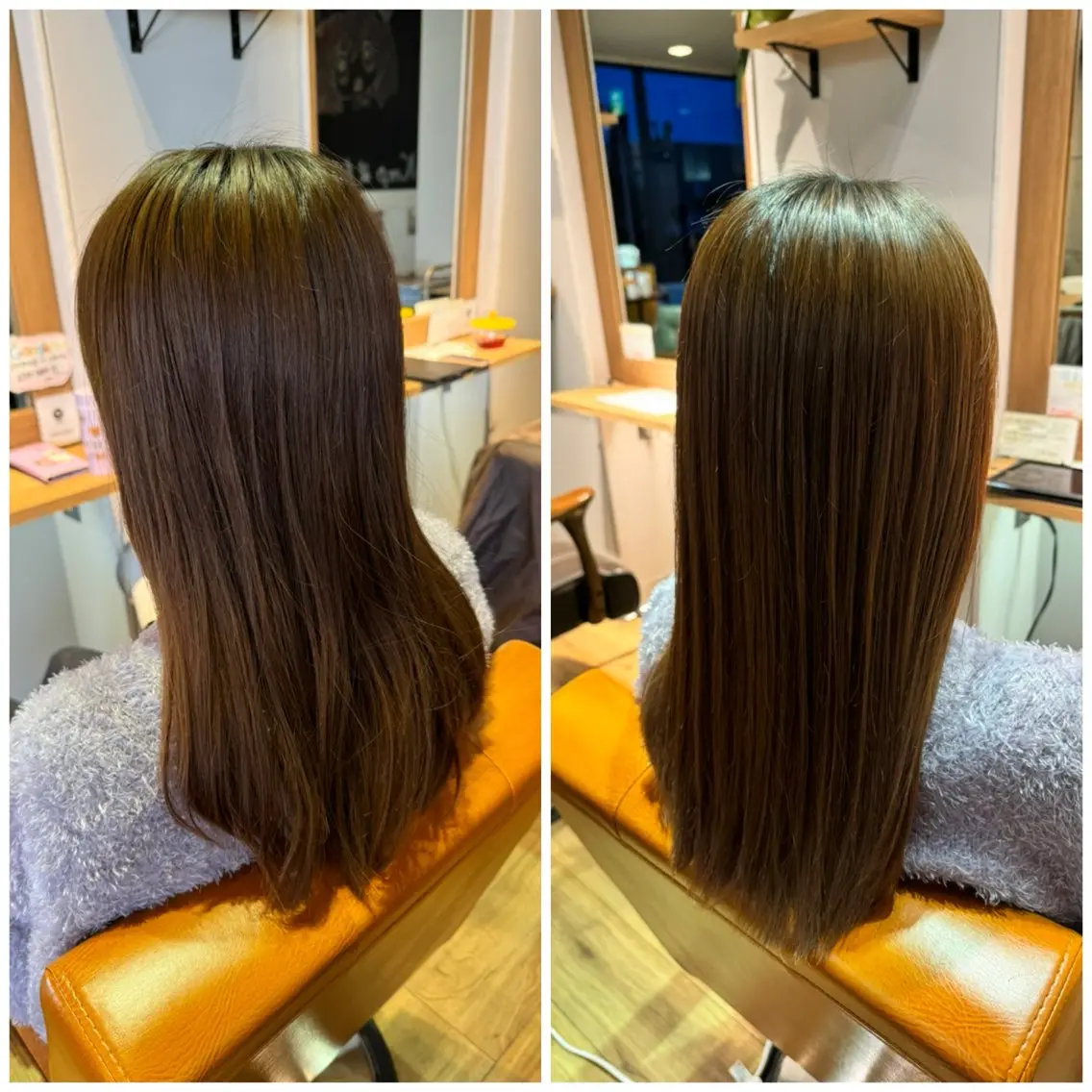 ロング カラー 酸性ストレート 縮毛矯正 トリートメント ツキダテ ユイのヘアスタイル