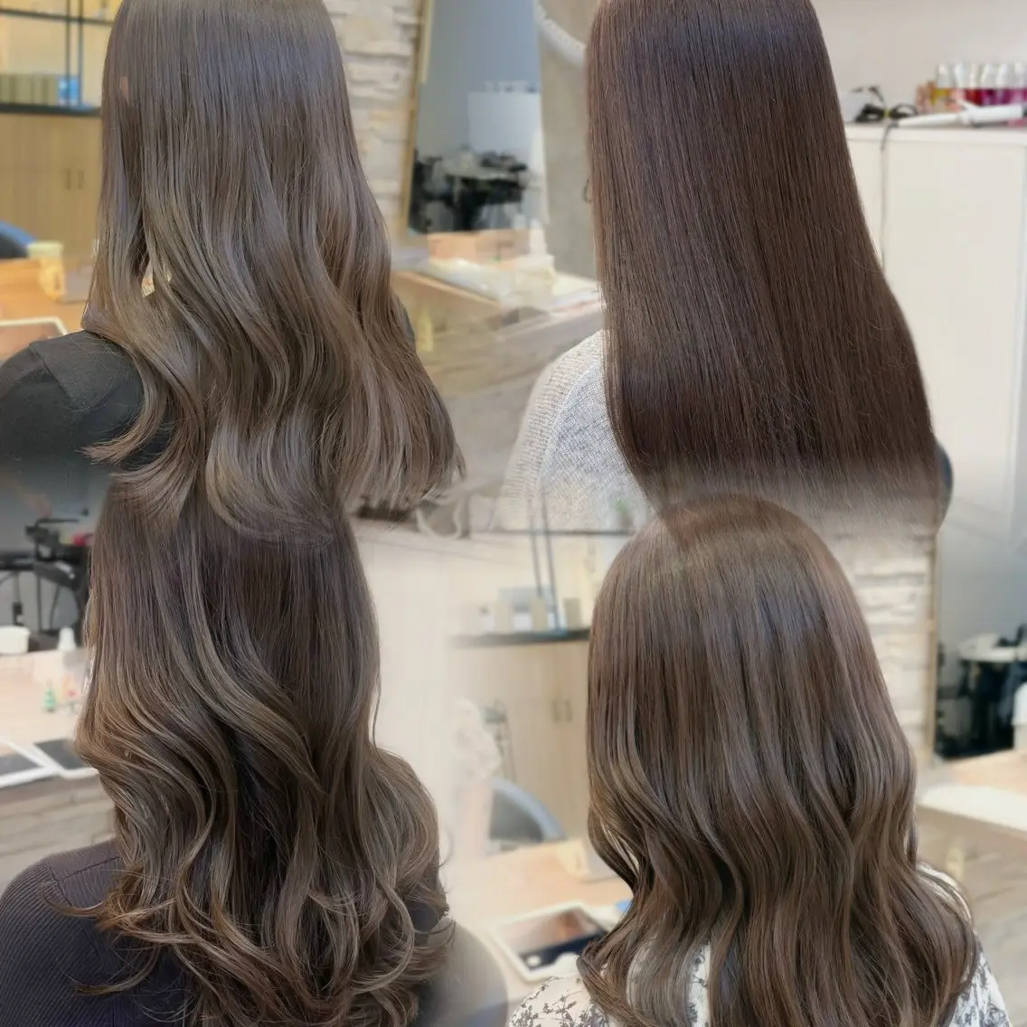 セミロング カラー 透明感カラー グレージュ カット ヘアカラー トリートメント 透明感カラー/ くびれヘア/館岡俊平のヘアスタイル