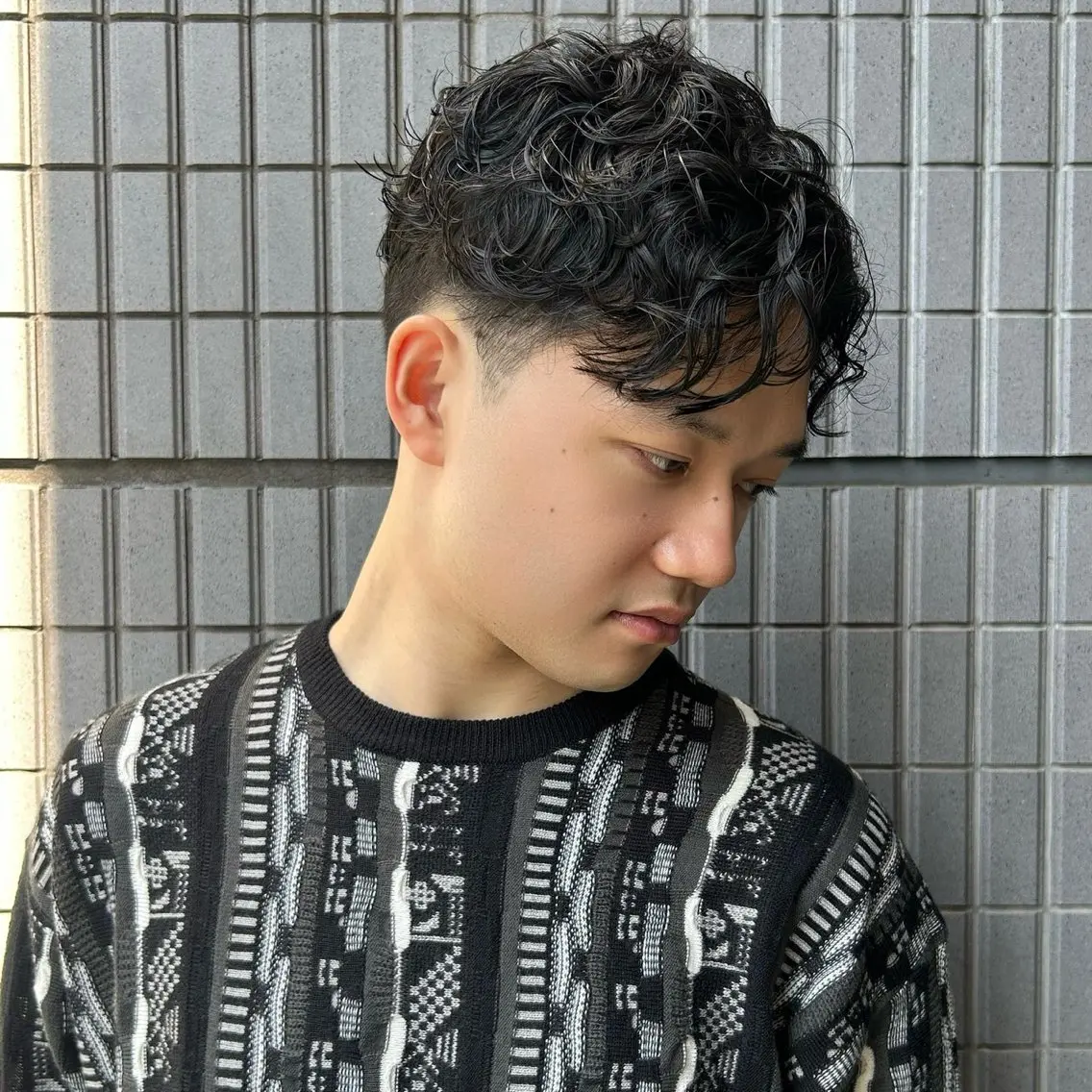 パーマ メンズ カット パーマ 横浜/🎨ハイトーン 🪽‪/さくらのヘアスタイル