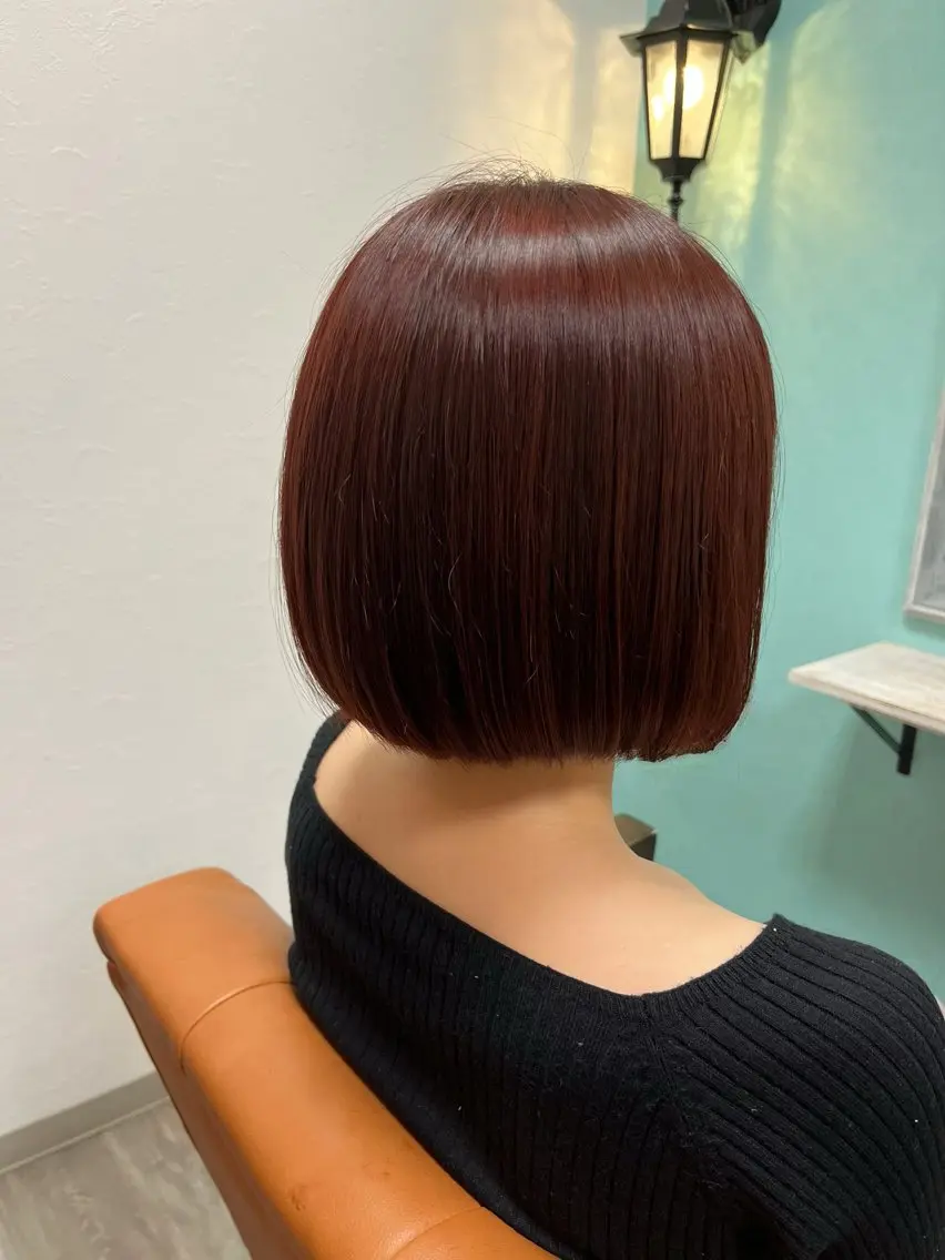 ミディアム ボブ カット ヘアカラー 顔周りレイヤー 髪質改善 / AYUのヘアスタイル