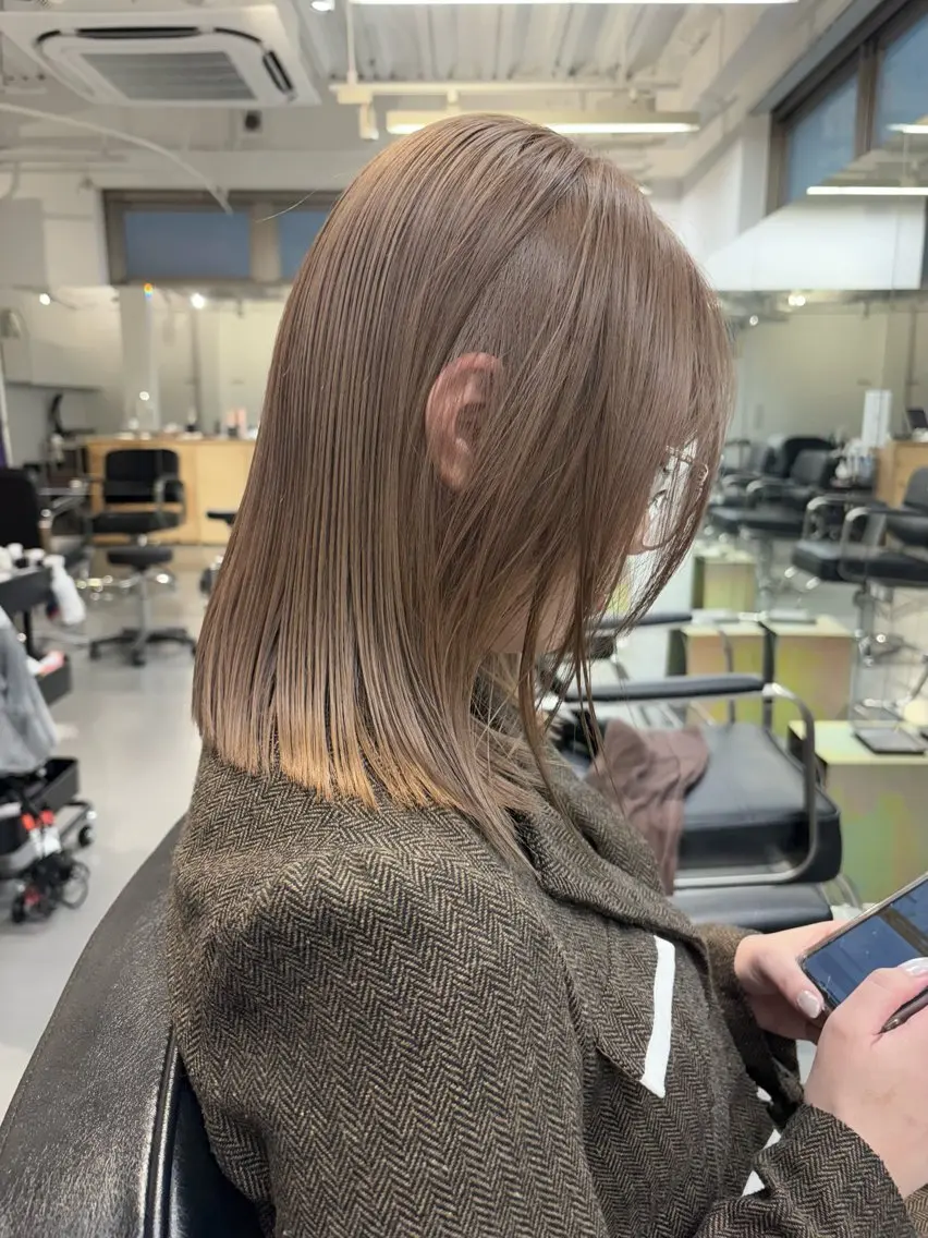 ミディアム カラー カット ヘアカラー トリートメント 村田 りょうやのヘアスタイル