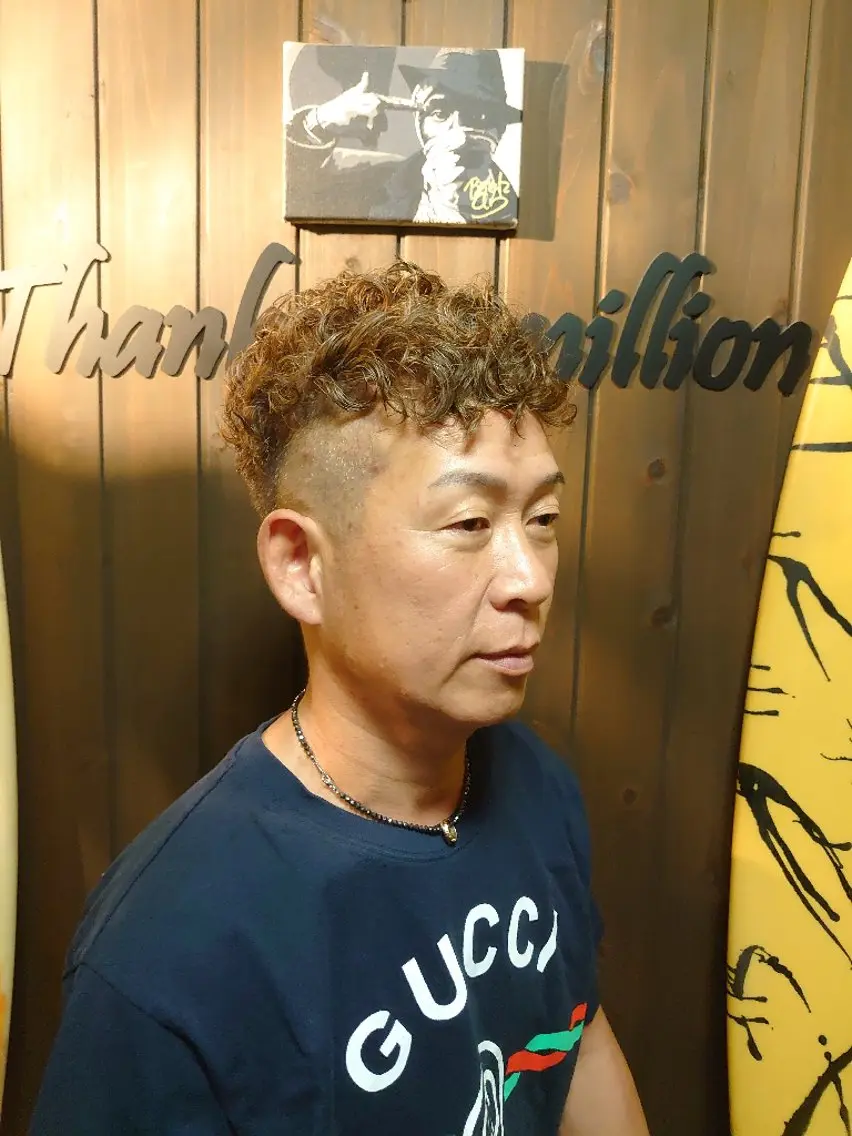 メンズ パーマ ショート メンズパーマ 岡林 選のヘアスタイル