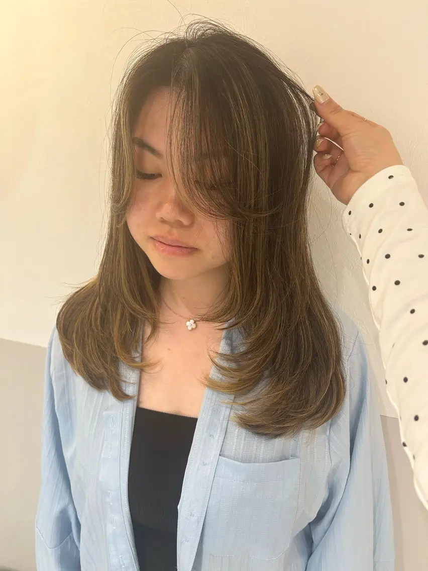 セミロング カット ヘアカラー トリートメント 髪質改善/艶カラー MISATOのヘアスタイル
