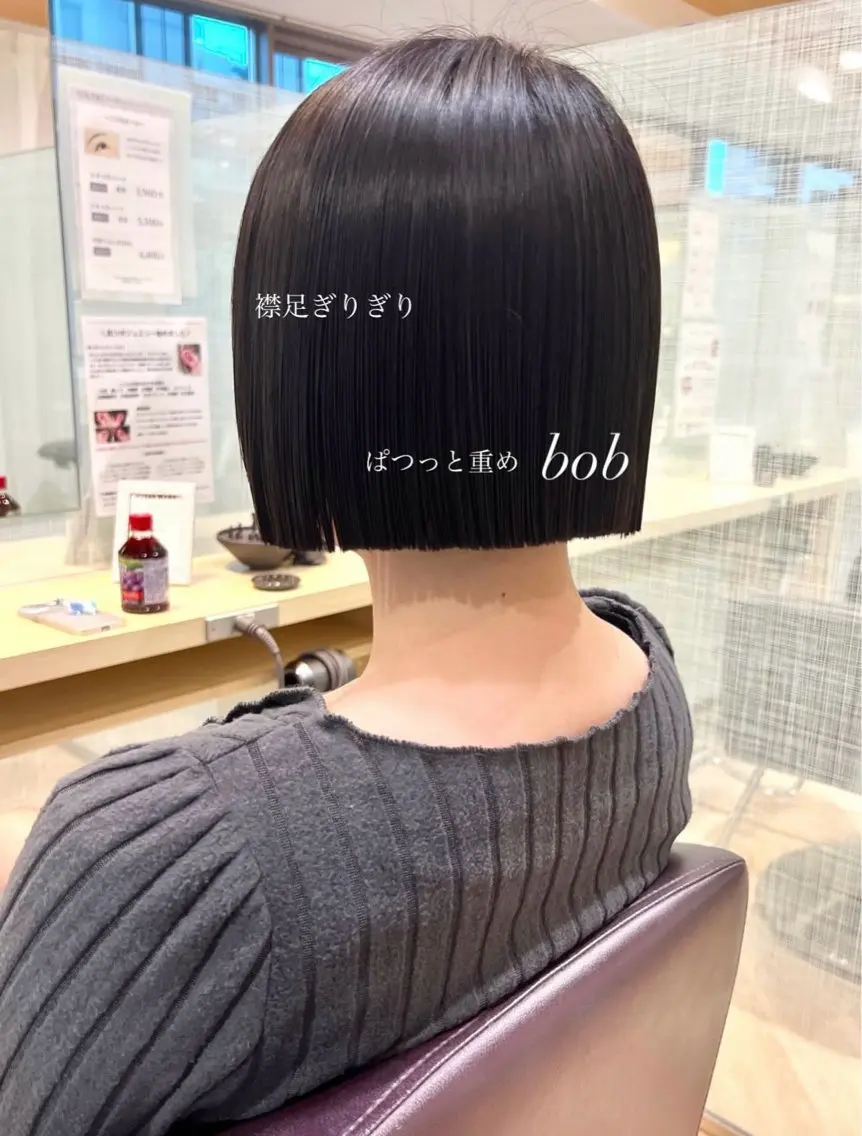 ショート ボブ カット 加納千華 /ボブ/ぱつっとボブのヘアスタイル