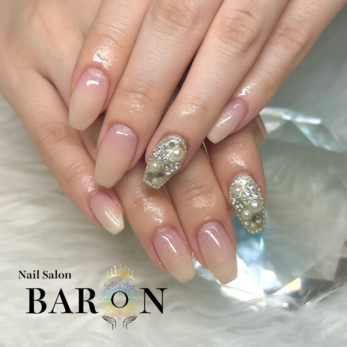ネイル リボン ハンドネイル ♛︎BARON♛︎ SUMIRE.のネイルデザイン