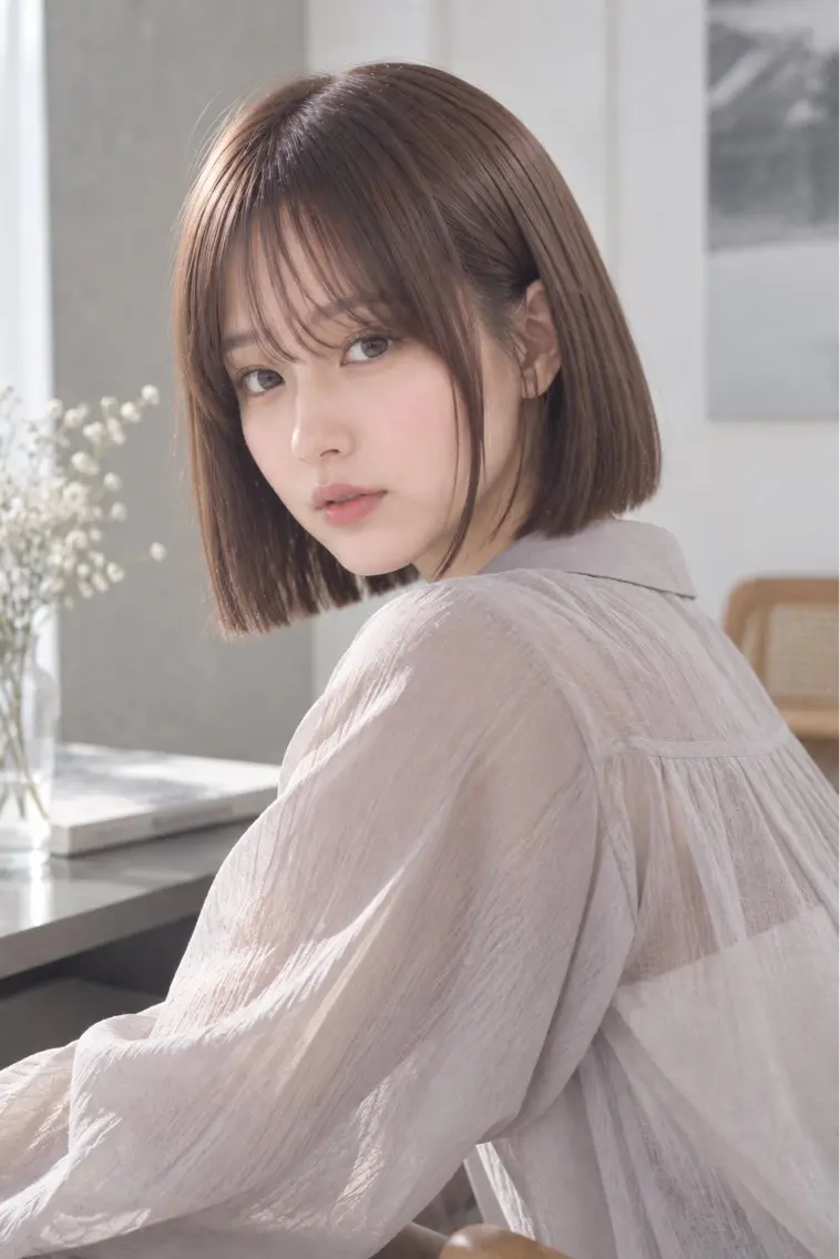 【期間限定】✨💍タッセルボブカット➕ストレートパーマ➕艶カラー➕最高級TR💍の写真