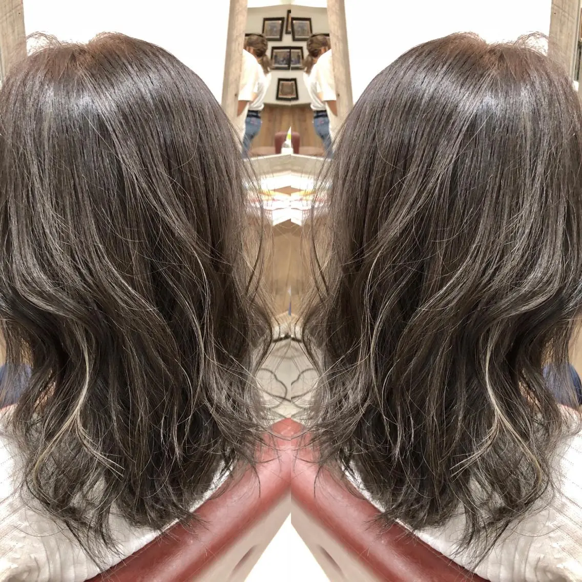 セミロング カラー ハイライトカラー ハイライト M IIのヘアスタイル