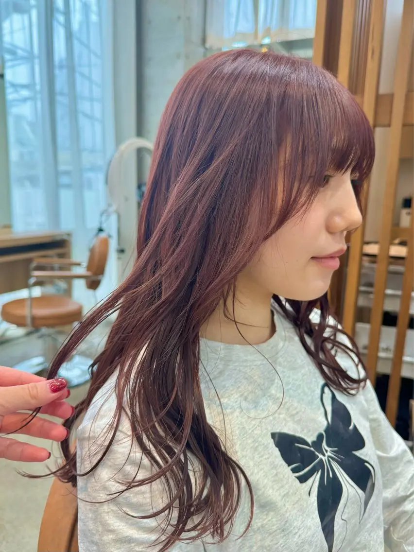 セミロング カラー カット ヘアカラー トリートメント 🧡ボブ/うる艶カラ ー🩵　さくら🌸のヘアスタイル
