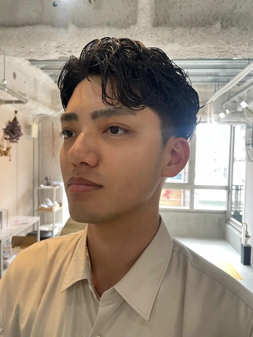 ショート パーマ メンズ メンズパーマ ニュアンスパーマ カット パーマ トリートメント tatsuki/ 縮毛矯正/メンズのヘアスタイル