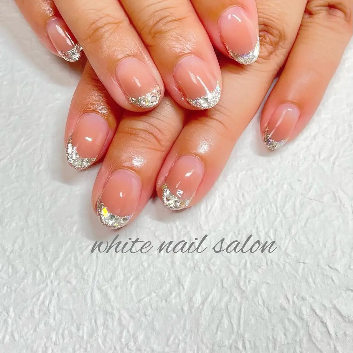 ネイル ジェルネイル ハードジェル ラメ(グリッター) 持ち込み ソフトジェル ハンドネイル white nail salonのネイルデザイン