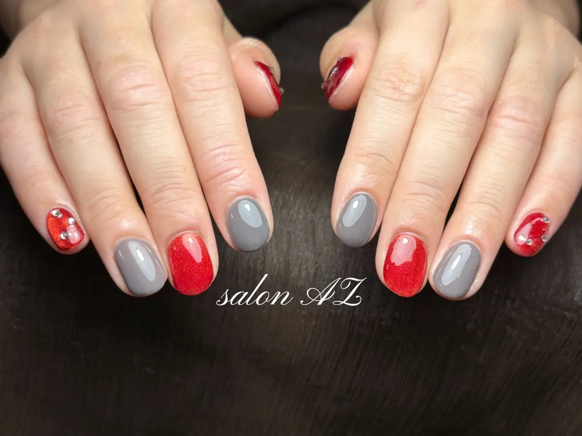 ネイル 長さ出し フットネイル フレンチネイル マグネットネイル ニュアンスネイル ハンドネイル salon AZのネイルデザイン