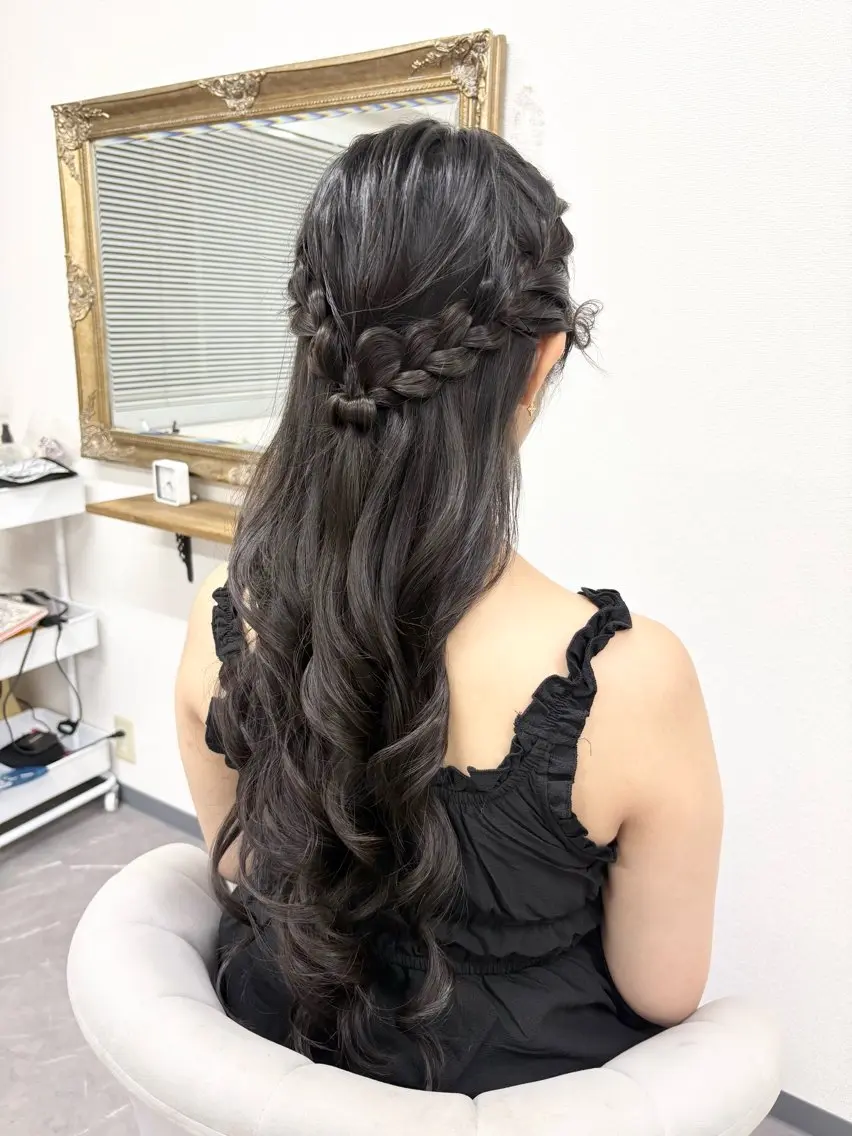 ヘアアレンジ ハーフアップ 結婚式・ブライダル ヘアサロン ミカヅキのヘアスタイル