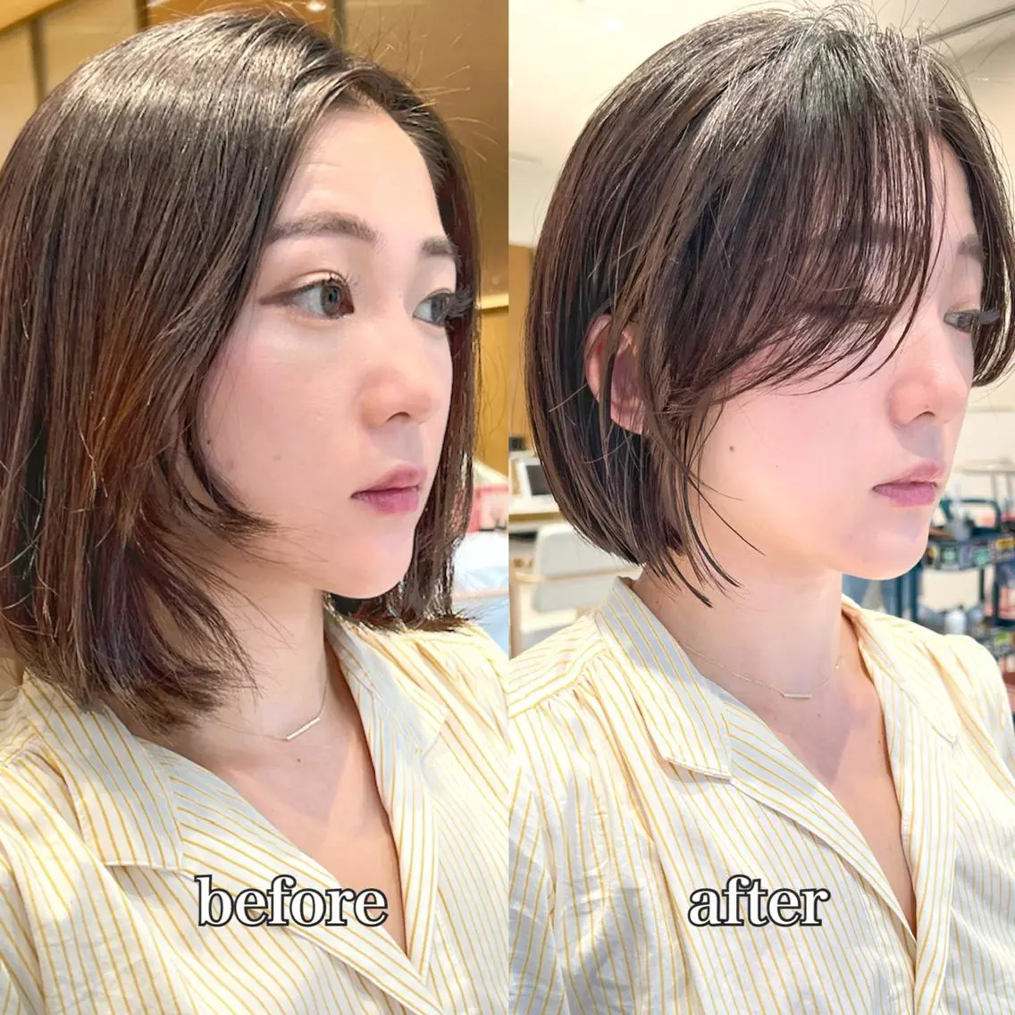 ショート カラー 切りっぱなしボブ 前下がりボブ ベージュカラー ブリーチ グレージュ カット ヘアカラー トリートメント レイヤー専門家 ダブルカラー修のヘアスタイル