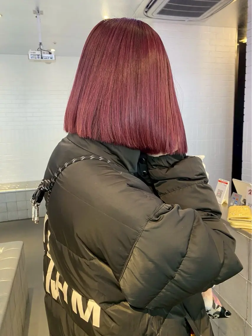 カラー ブリーチ 透明感カラー ネイビーカラー オレンジ ピンクカラー ヘアカラー トリートメント 🍑似合わせ×ハイト ーン/ユリナ🍑のヘアスタイル