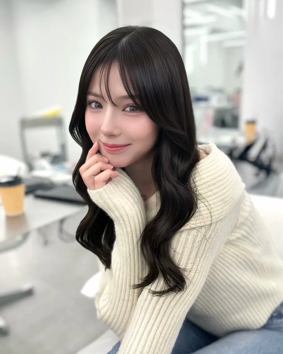 セミロング 顔周りカット 韓国風ヘア レイヤーカット カット ヘアカラー トリートメント ヘッドスパ ヘアセット 前髪顔まわりカット 🌈中村海聖のヘアスタイル