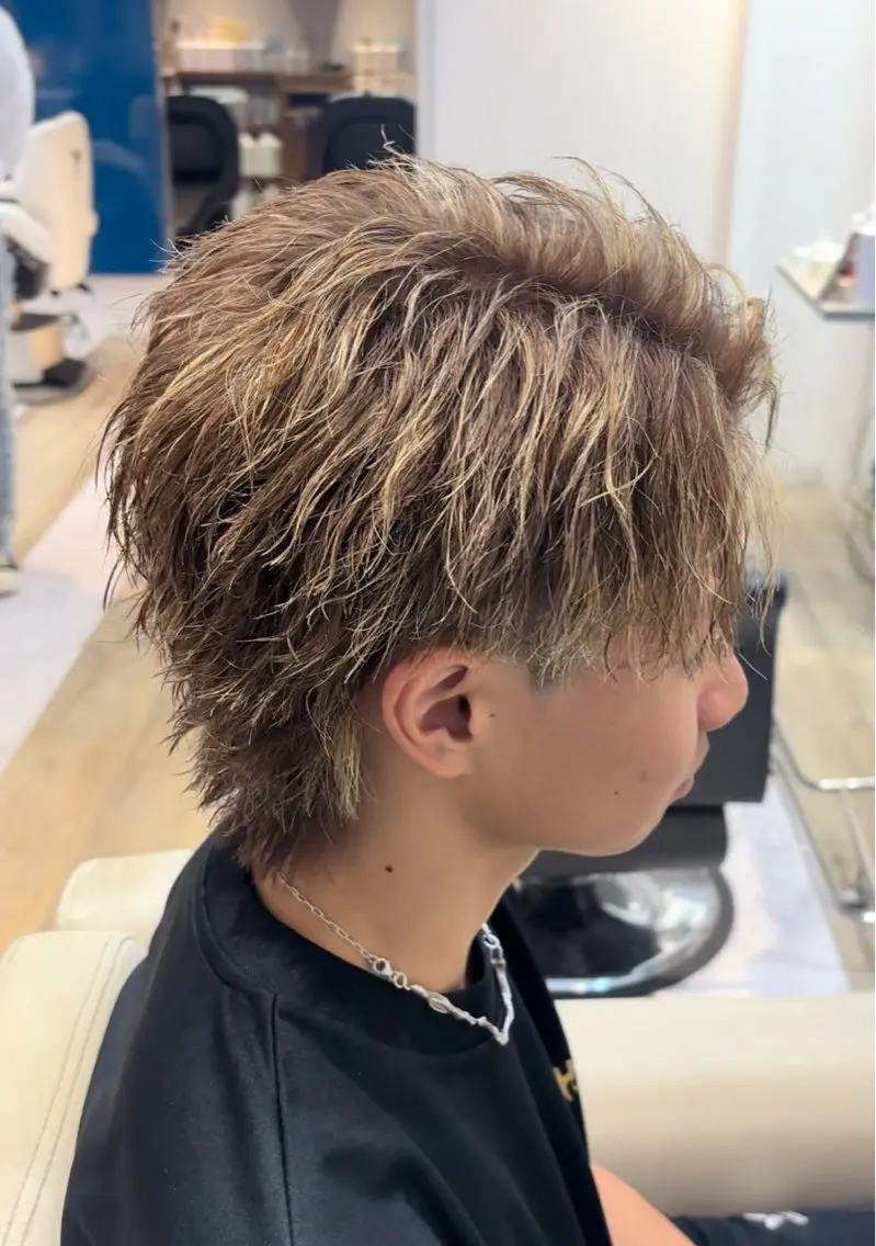 ショート パーマ メンズ メンズパーマ メンズウルフカット ウルフカット 森 駿太のヘアスタイル