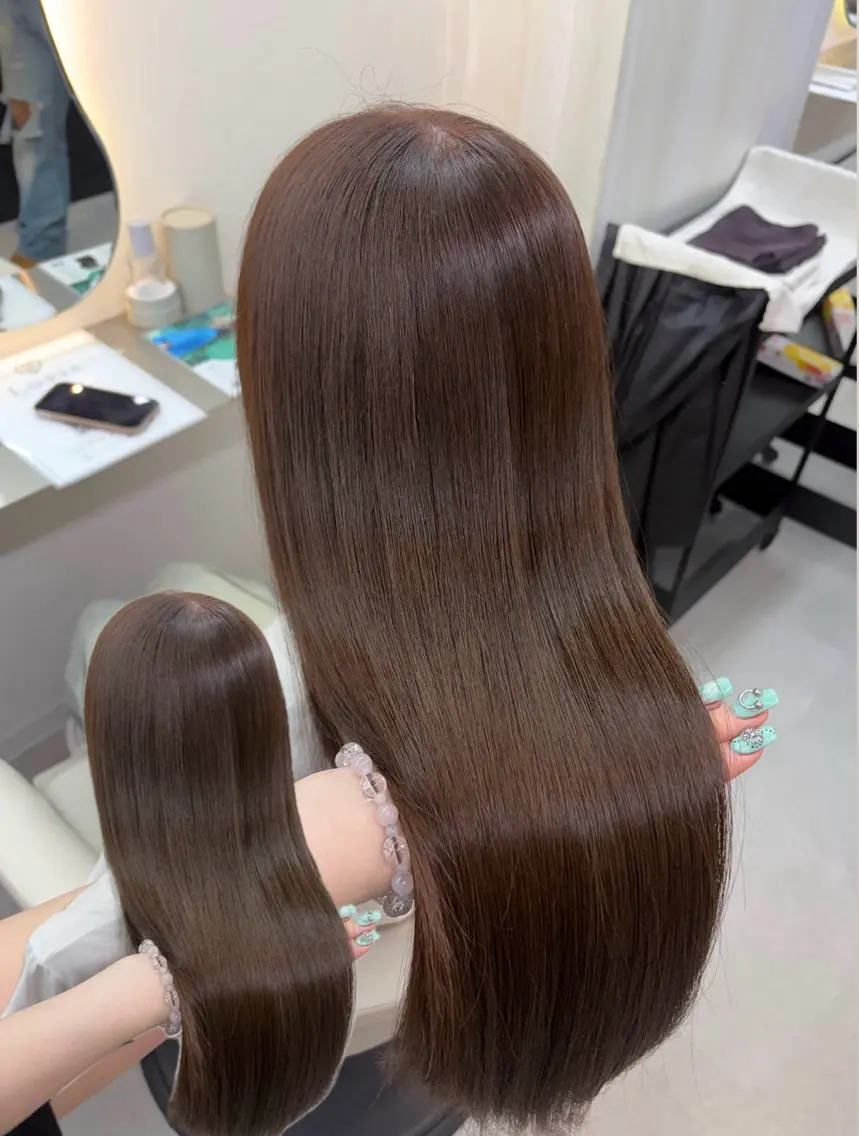 ロング カラー ヘアアレンジ ブラウンカラー マロンブラウン ヘアカラー 🩶透明感カラー 池袋/mei🩶のヘアスタイル