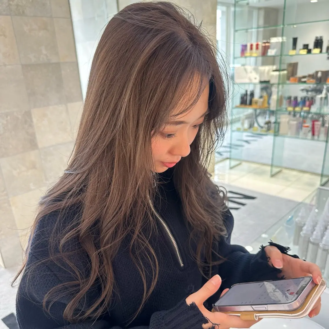 ロング カラー カット ヘアカラー 中嶋 夏美のヘアスタイル