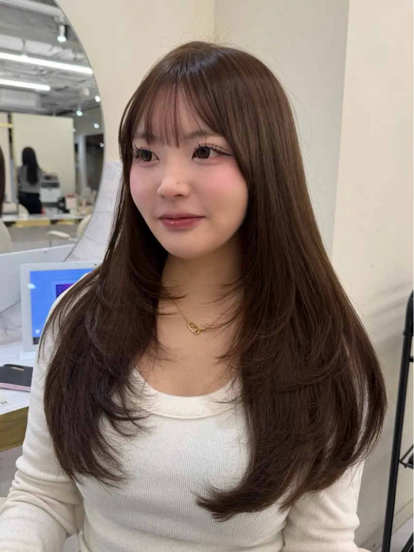 ロング カット ヘアカラー トリートメント レイヤーカット/髪質 改善/momo🎀のヘアスタイル