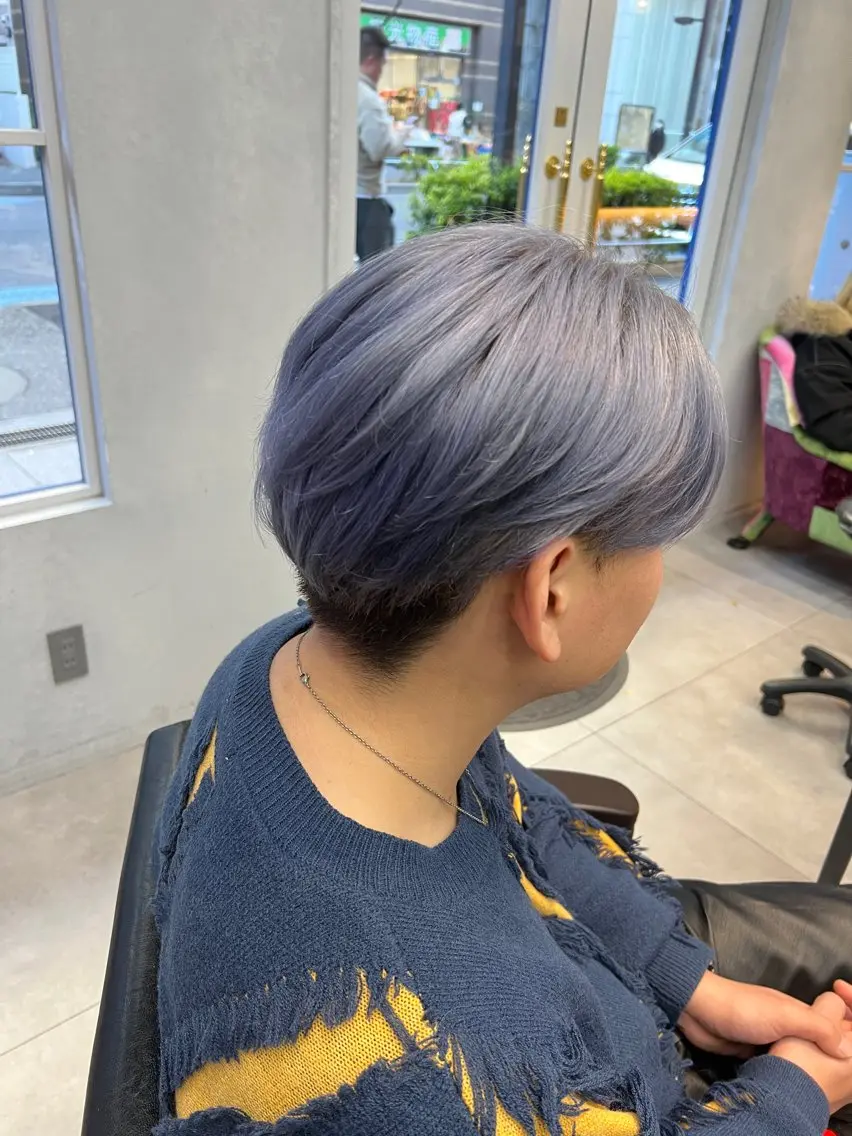 カラー メンズ アッシュ アッシュグレー 🐬Lala 🐬のヘアスタイル