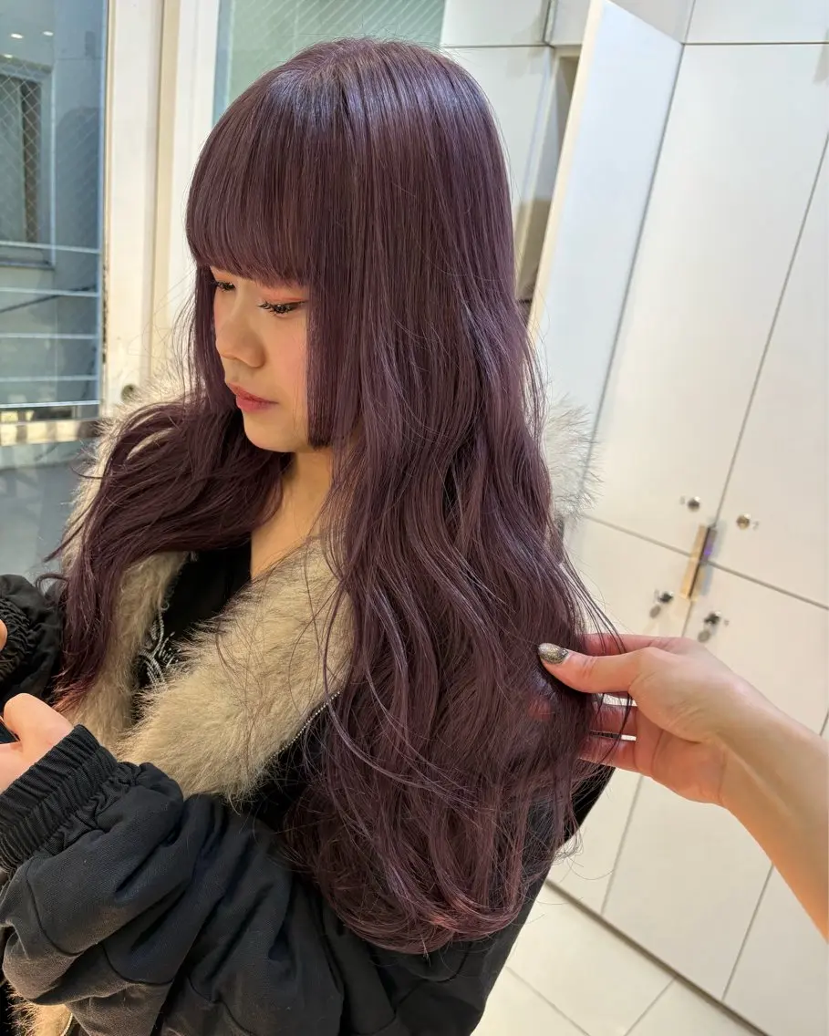 ロング カラー ヘアアレンジ ラベンダーカラー 《暖色/韓国hair 》🇰🇷桑原ユキネのヘアスタイル