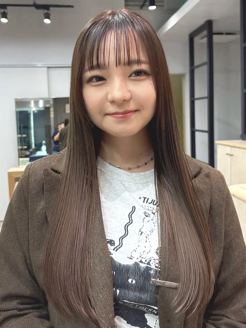 ロング カラー パーマ ブリーチ ダブルカラー イルミナカラー ブリーチなしカラー ボブ 縮毛矯正 トリートメント LUCK 本厚木店のヘアスタイル