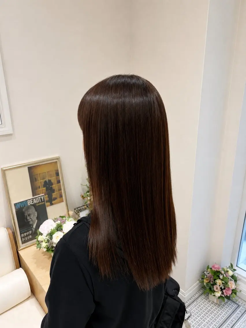 セミロング 縮毛矯正 酸性ストレート カット 縮毛矯正 石山 海斗のヘアスタイル