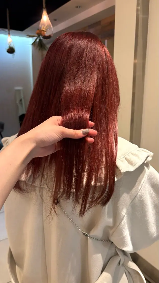 ロング カラー ブリーチ ブラウンカラー レッドカラー ハイトーン/ 髪質改善/ヒロタリカのヘアスタイル