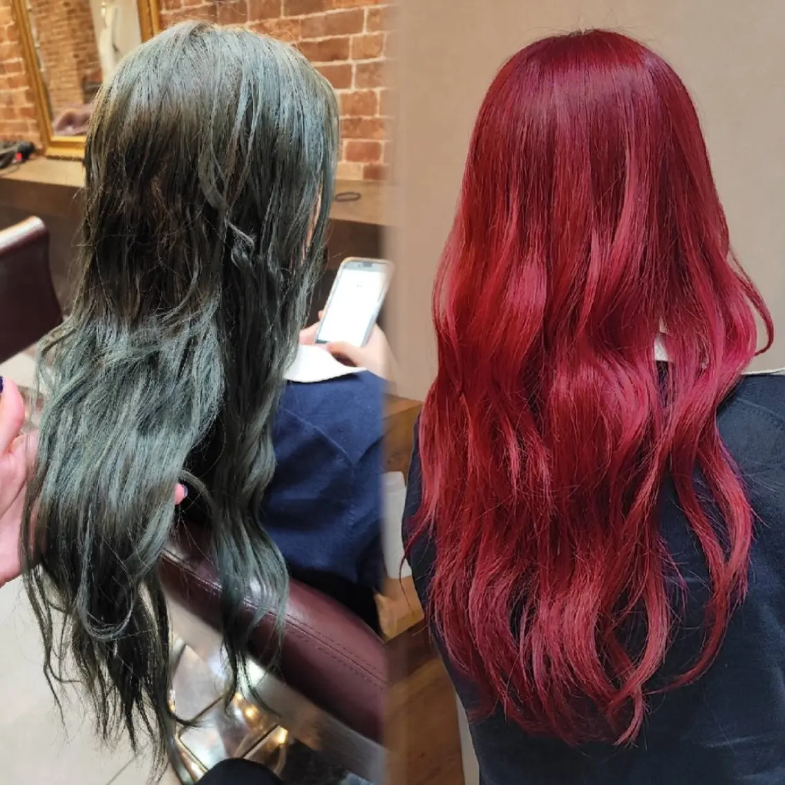 カラー ロング ブリーチ ダブルカラー レッドカラー カワグチ ケンジのヘアスタイル