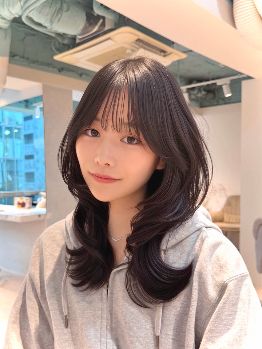 ロング カット ヘアカラー トリートメント ハッシュカット /GENKIのヘアスタイル