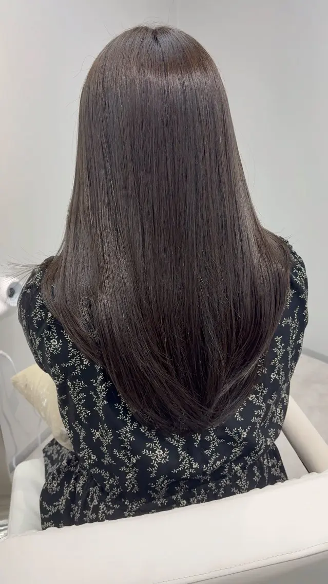 セミロング ヘアカラー トリートメント 代官山×美髪縮毛矯正 艶カラー🫧のヘアスタイル