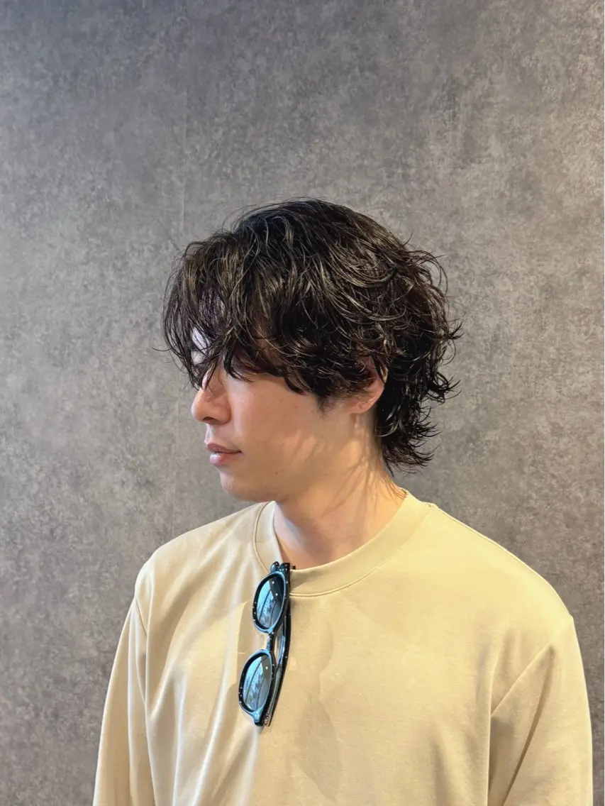 ミディアム パーマ メンズ カット パーマ 曲がる縮毛矯正 masashiのヘアスタイル