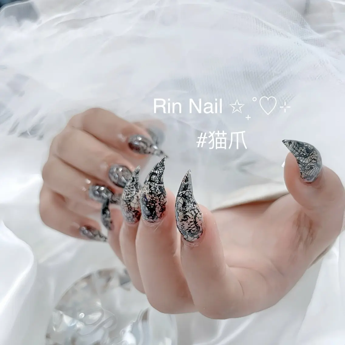 ネイル アートネイル チークネイル ジェルネイル ロングネイル マグネットネイル ハンドネイル Rin Nail 新大久保店のネイルデザイン
