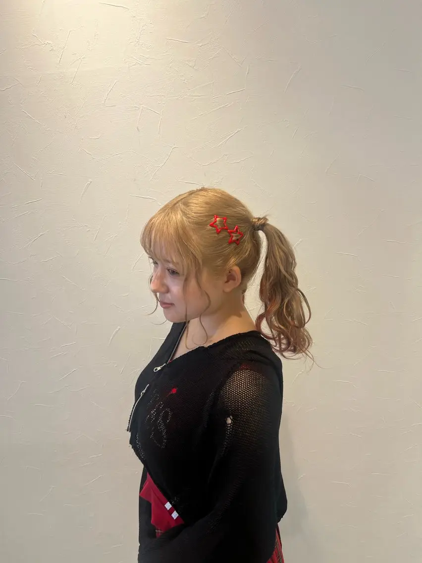 セミロング ヘアアレンジ ふわモテ/艶カラー yuki♡♡のヘアスタイル