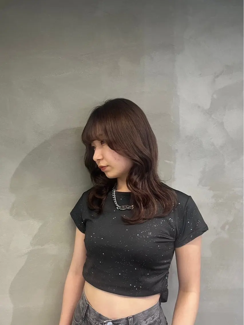 セミロング ヘアカラー トリートメント 透明感・美髪 monsoワニベユナのヘアスタイル