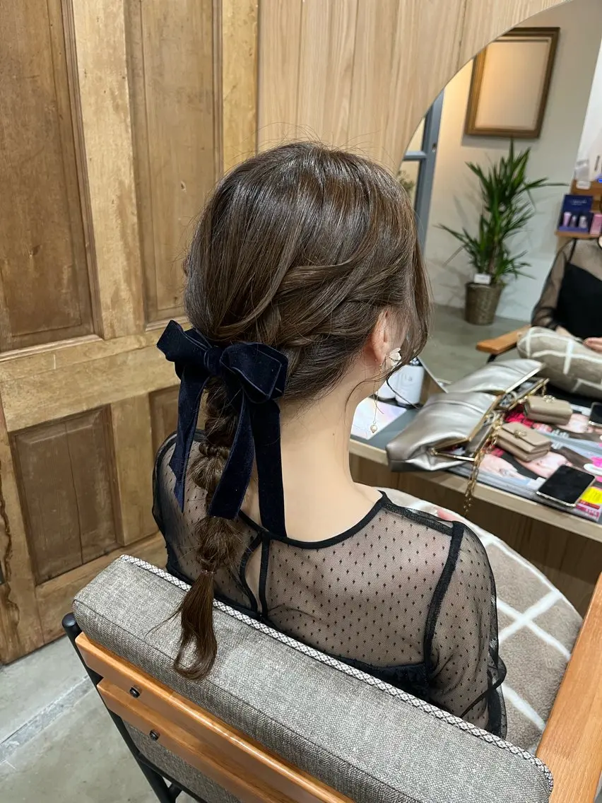 セミロング ヘアアレンジ ヘアセット 髪質改善/艶髪🫧 ｼｽﾞｸ🦥🌿のヘアスタイル