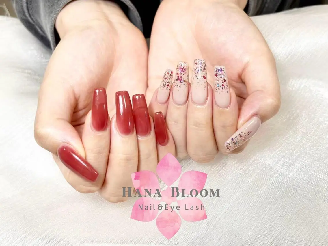 ネイル 長さ出し フットネイル 韓国ネイル マグネットネイル 持ち込み ハンドネイル ハンドケア Hana Bloom Nail💗YUIのネイルデザイン