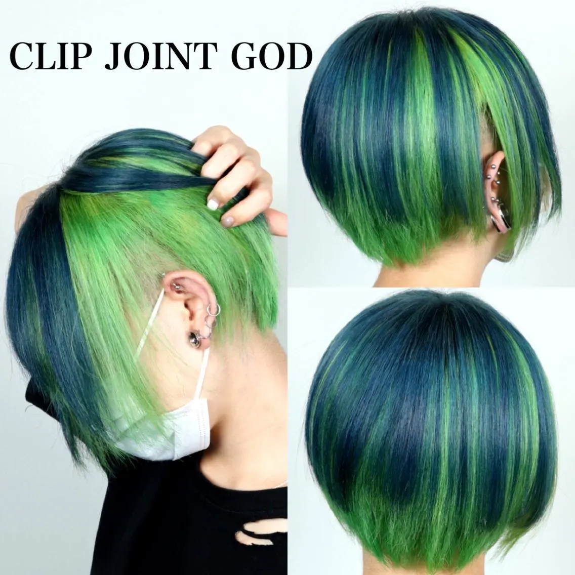 ショート カラー ネイビーカラー ヘアカラー トリートメント ヘアセット 秋葉 洸平のヘアスタイル