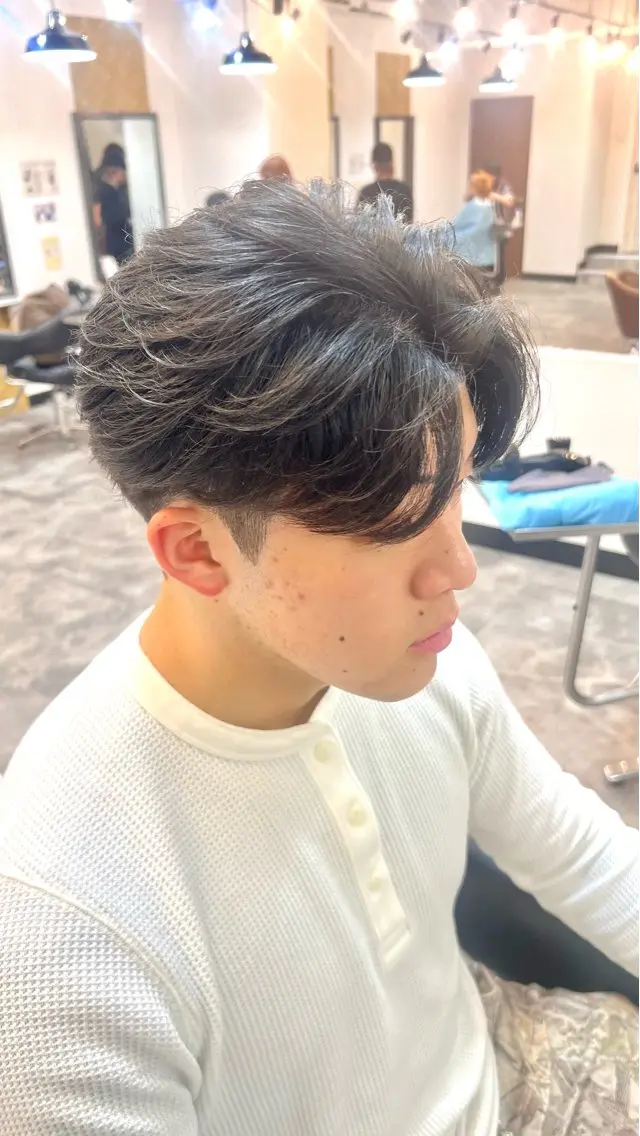-人気No.2- カット+フェザーパーマ【メンズカット/メンズパーマ/フェザーショート/新宿/垢抜け/簡単セット】の写真