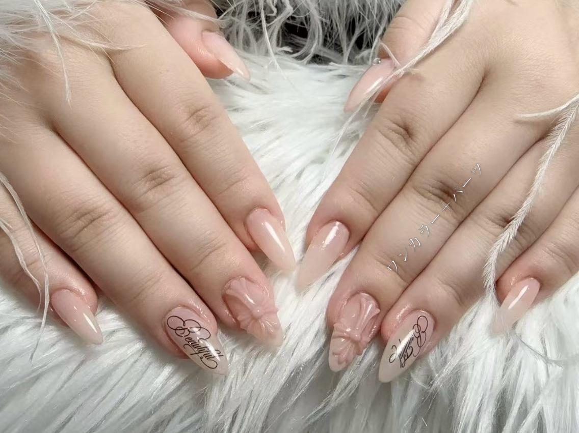 ネイル アートネイル フラッシュネイル フレンチネイル ジェルネイル ガラスフレンチ M2 BEAUTY Rikaのネイルデザイン