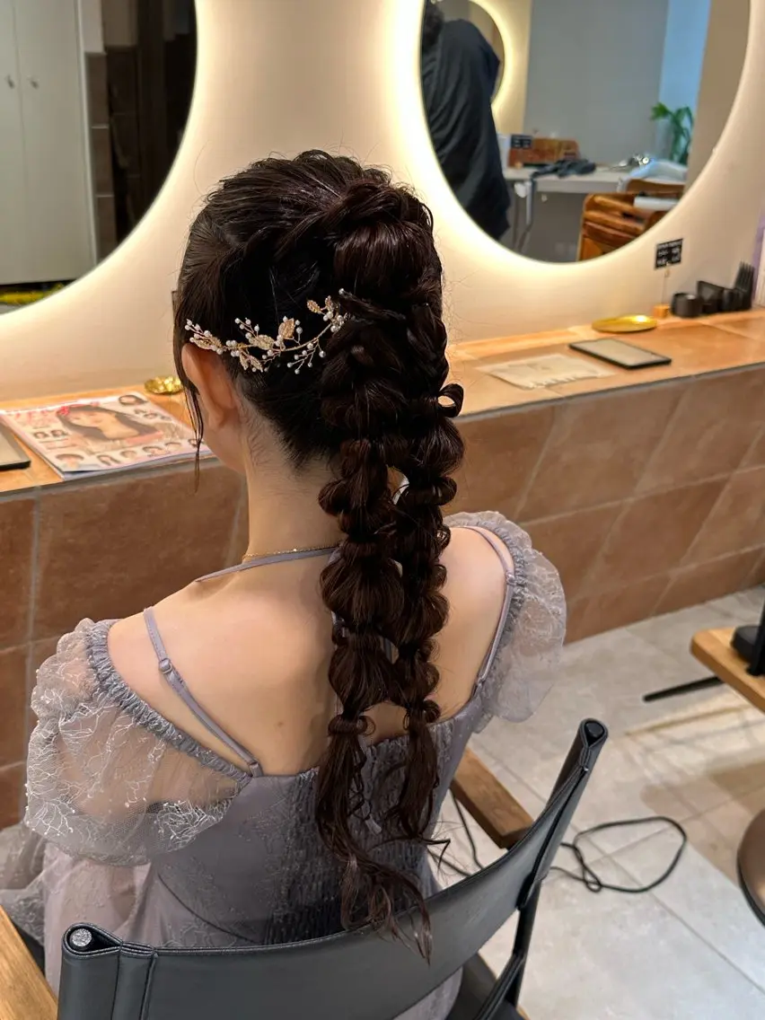 ロング ヘアアレンジ 横浜⭐️カラー モデル🌻あみ🌻のヘアスタイル