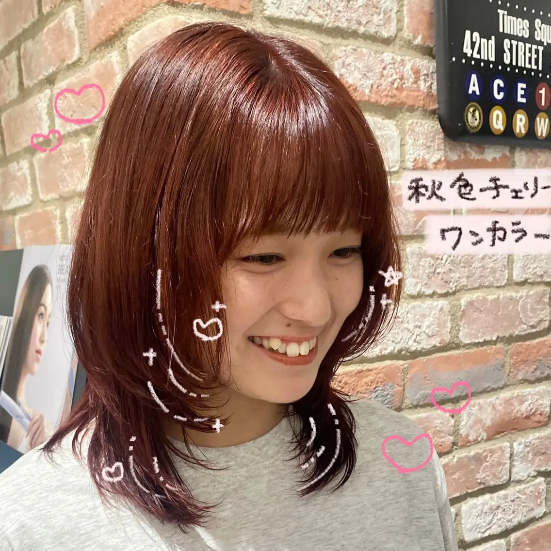 ミディアム カラー ミディアムパーマ 柔らかショート×透明 感カラー🎀emiのヘアスタイル