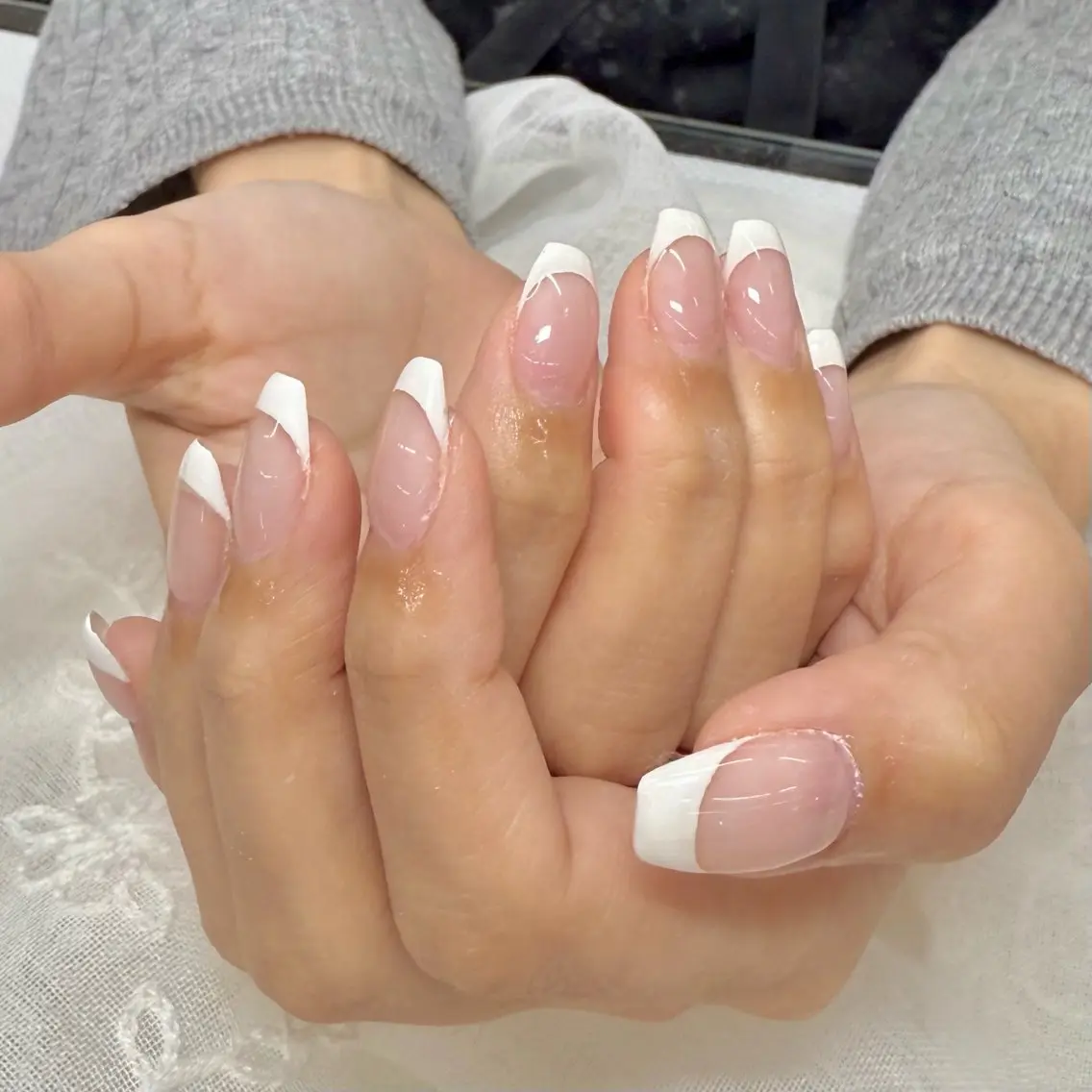 ネイル MAXKELLY正池 白フレンチ募集🕊️のネイルデザイン
