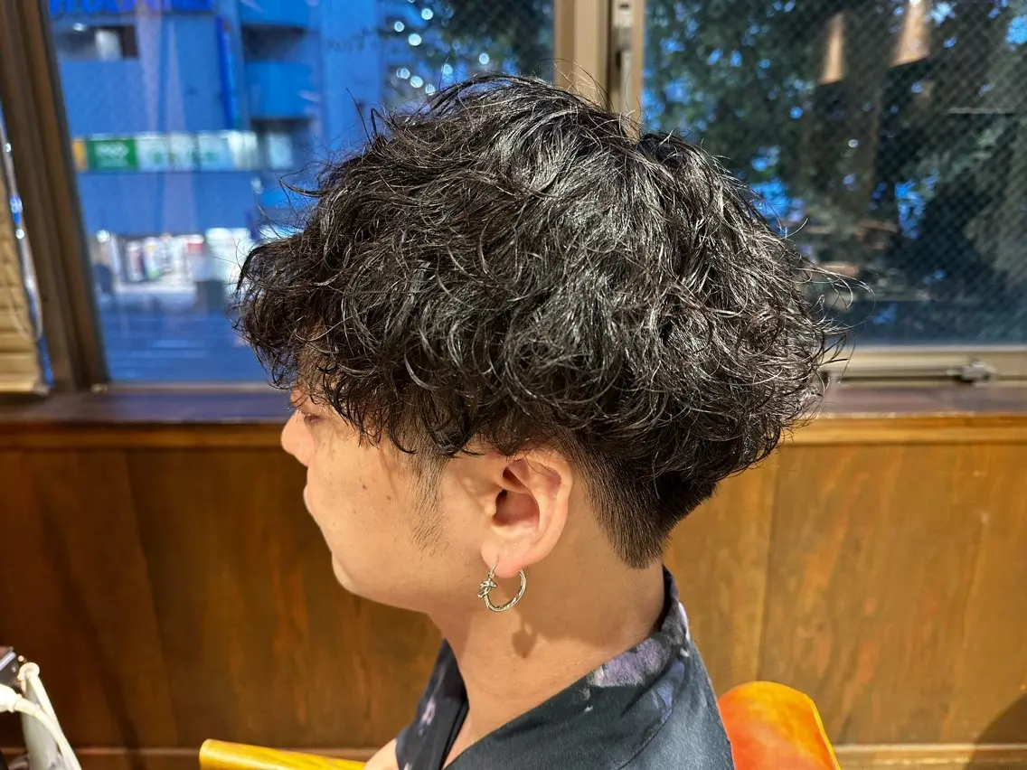 ショート パーマ ヘアアレンジ メンズ メンズパーマ 波巻きパーマ カット パーマ MODE K’s川西 瀧尻光のヘアスタイル