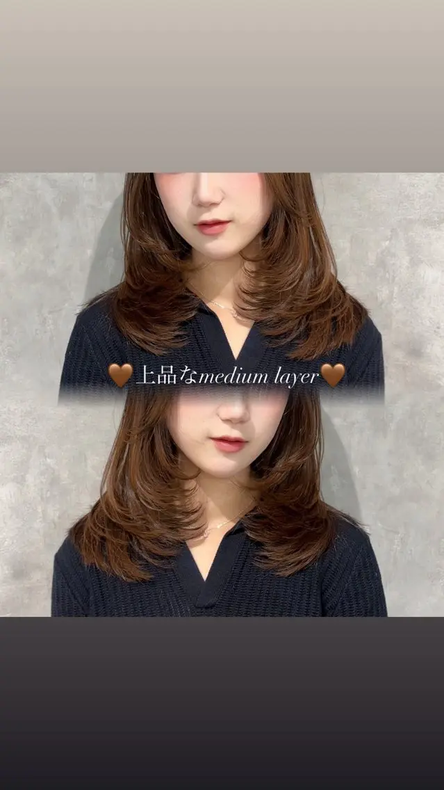 ミディアム カラー 🎀韓国レイヤー/シ ョート×透明感カラーのヘアスタイル
