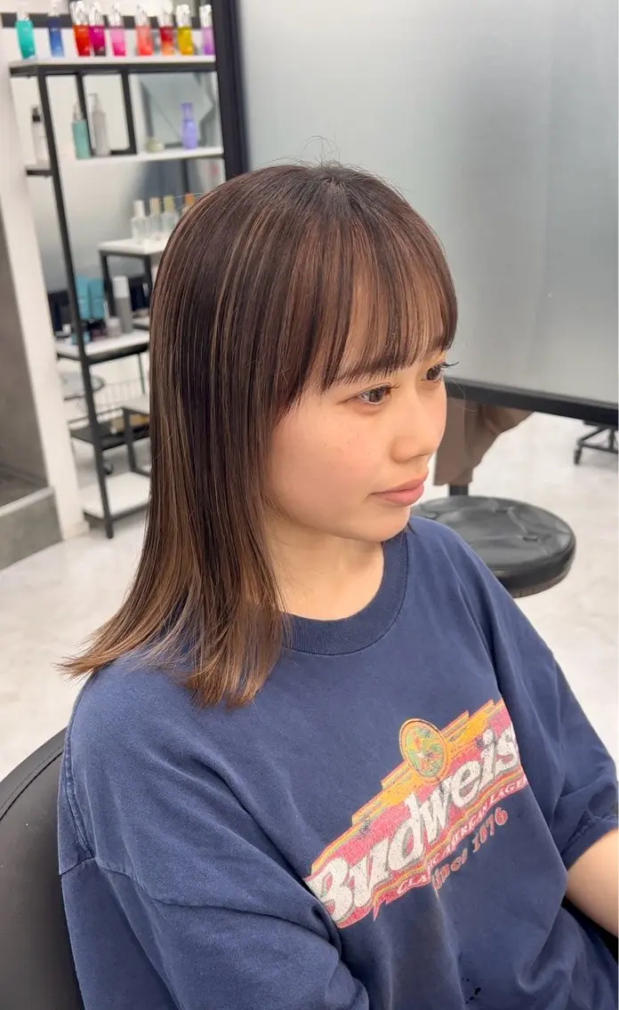 ミディアム カラー miku 🍑髪質改善サロンのヘアスタイル